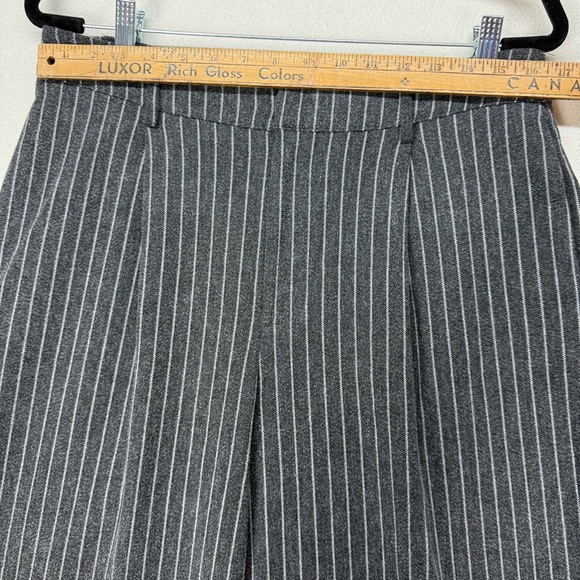 Cider Wide Leg Gray Pinstripe Pleated Trousers - Picture 6 of 11